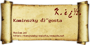 Kaminszky Ágosta névjegykártya